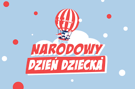 Błękitna kartka z napisem międzynarodowy dzień dziecka